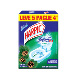 Harpic Pastilhas Adesivas 2 em 1 Leve 5 Pague 4 Pinho