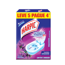 Harpic Pastilhas Adesivas 2 em 1 Leve 5 Pague 4 Lavanda