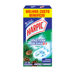 Harpic Pastilha Adesiva 2 em 1 Pinho - 3x9g cada